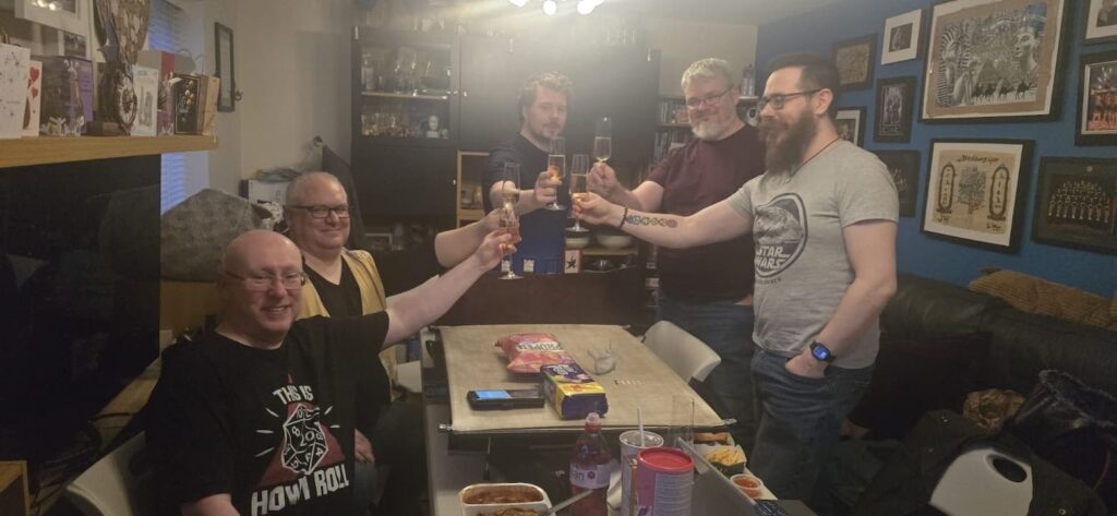 A photo of the founding members at their first game